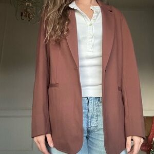 Bar III Women's Chocolate Brown Blazer Classic Minimalist Work Office Classy